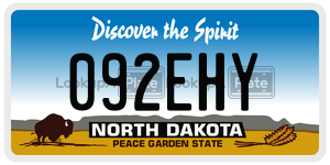 092EHY  license plate in ND