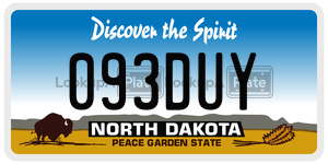 093DUY  license plate in ND