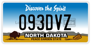 093DVZ  license plate in ND