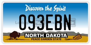 093EBN  license plate in ND
