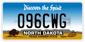 096CWG  license plate in ND