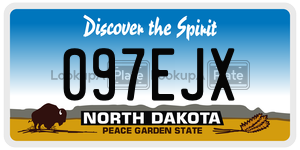 097EJX  license plate in ND