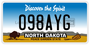 098AYG  license plate in ND
