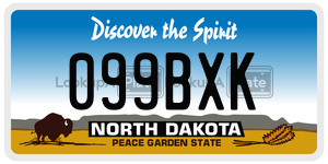 099BXK  license plate in ND