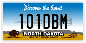 101DBM  license plate in ND