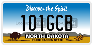 101GCB  license plate in ND