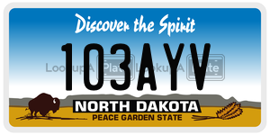 103AYV  license plate in ND