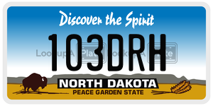 103DRH  license plate in ND
