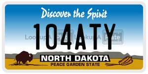 104ATY  license plate in ND