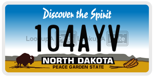 104AYV  license plate in ND