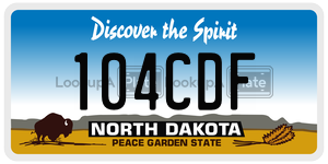 104CDF  license plate in ND