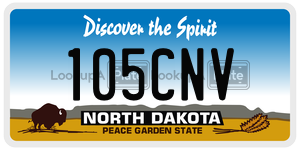 105CNV  license plate in ND