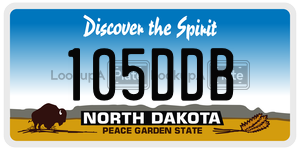 105DDB  license plate in ND