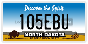 105EBU  license plate in ND