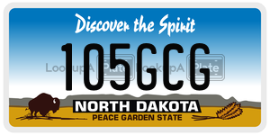 105GCG  license plate in ND