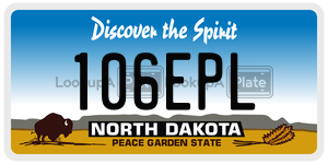 106EPL  license plate in ND