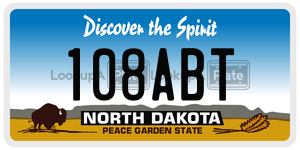108ABT  license plate in ND