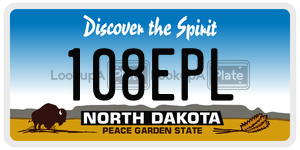 108EPL  license plate in ND