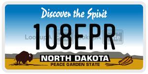 108EPR  license plate in ND