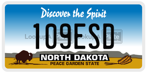 109ESD  license plate in ND