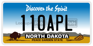 110APL  license plate in ND