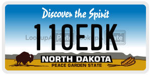 110EDK  license plate in ND