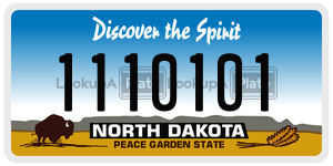 1110101  license plate in ND