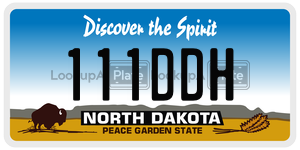 111DDH  license plate in ND