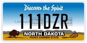 111DZR  license plate in ND
