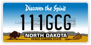 111GCG  license plate in ND