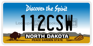 112CSW  license plate in ND