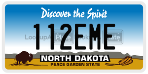 112EME  license plate in ND