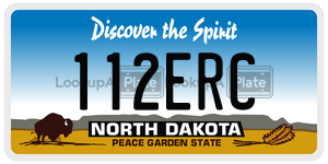 112ERC  license plate in ND
