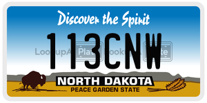 113CNW  license plate in ND