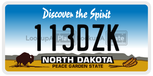 113DZK  license plate in ND