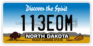 113EOM  license plate in ND