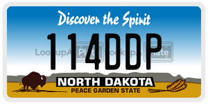 114DDP  license plate in ND