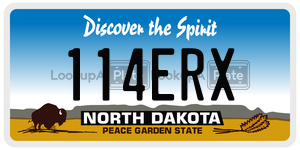 114ERX  license plate in ND