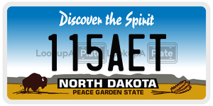 115AET  license plate in ND