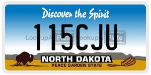 115CJU  license plate in ND