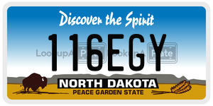 116EGY  license plate in ND