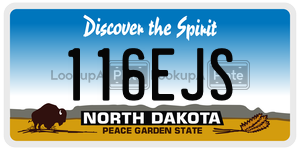 116EJS  license plate in ND