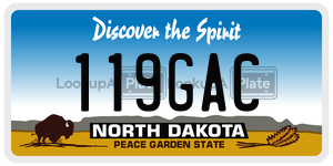 119GAC  license plate in ND