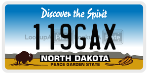 119GAX  license plate in ND