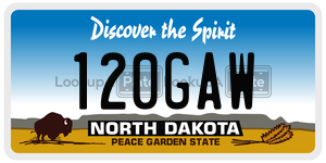 120GAW  license plate in ND