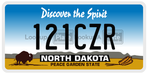 121CZR  license plate in ND