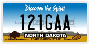 121GAA  license plate in ND