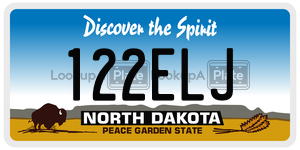 122ELJ  license plate in ND