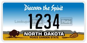 1234  license plate in ND