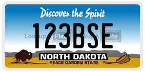 123BSE  license plate in ND